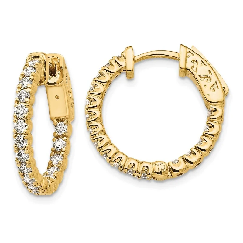 14k Yellow Gold True Origin Lab-Grown Diamond Hoop Earrings, VS/E- 0.952 cttw (L-14 mm, W-14 mm)