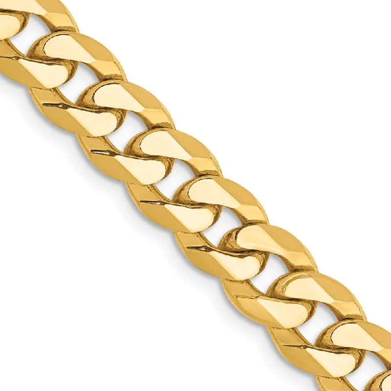 Men's 10k Yellow Gold 9.3mm Hollow Miami Cuban (Curb) Chain Bracelet