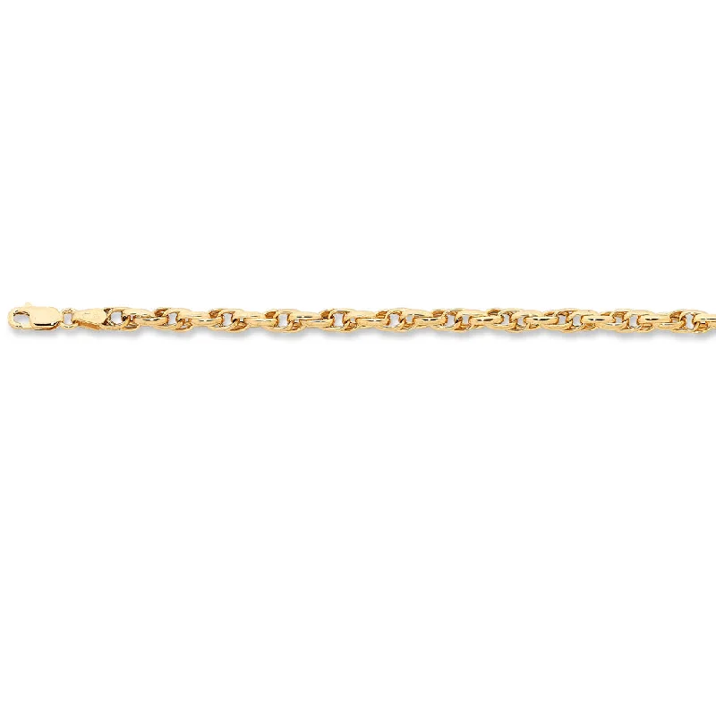 9ct Yellow Gold Silver Infused Double Belcher Bracelet