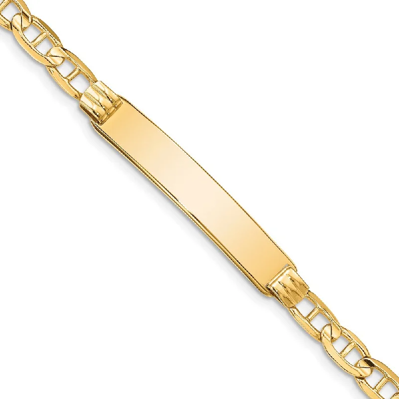 14k Yellow Gold Anchor Link I.D. Bracelet - 7 Inch