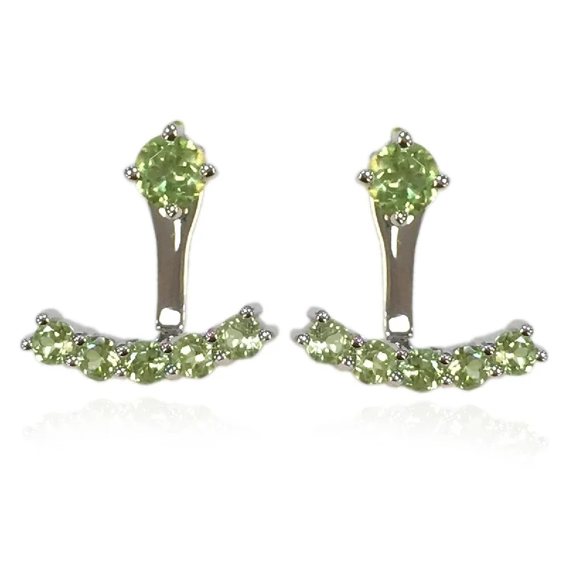 925 Sterling Silver Peridot 2 in 1 Earrings