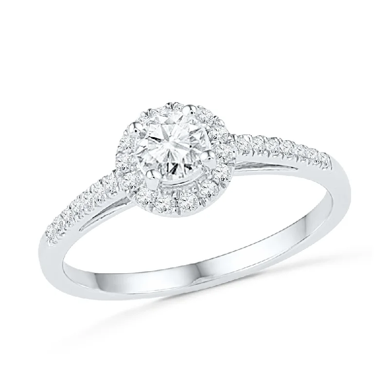 Brilliant, Round Cut Halo Engagement Ring