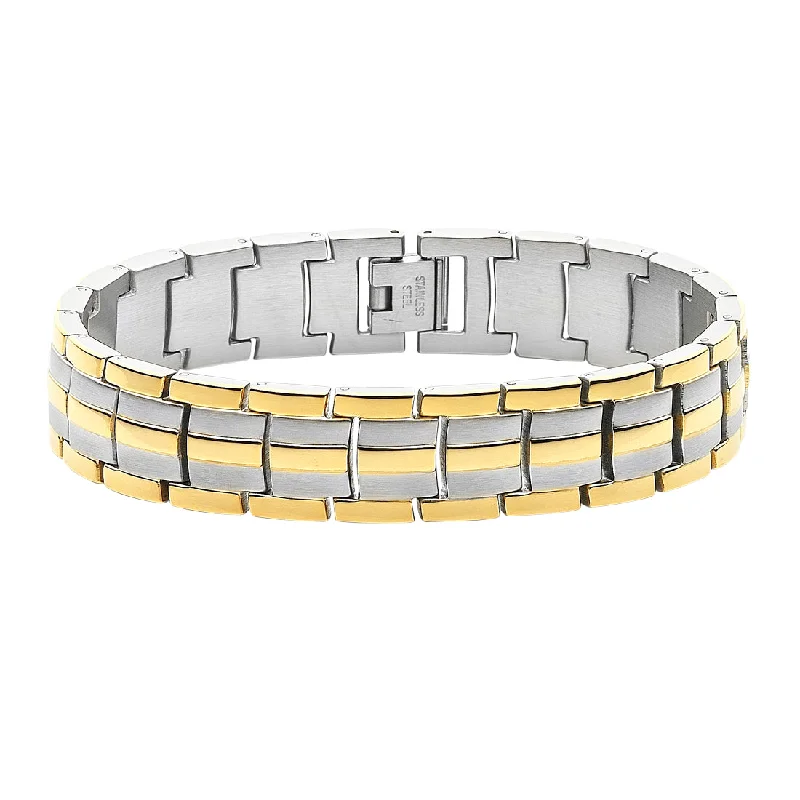 Stainless Steel Two Tone Link Bracelet