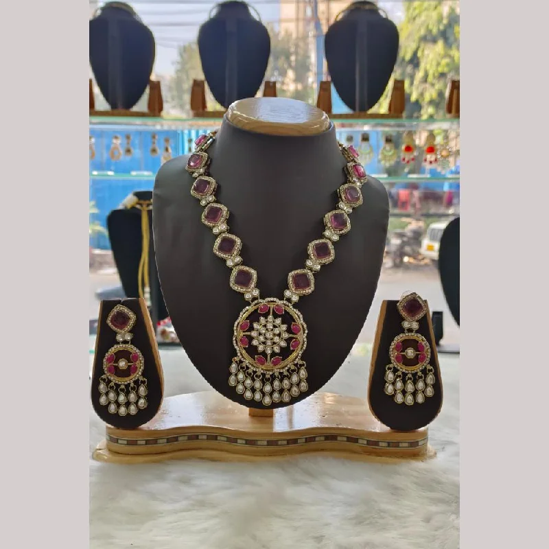 Palak Art Gold Plated  Kundan Stone Necklace Set