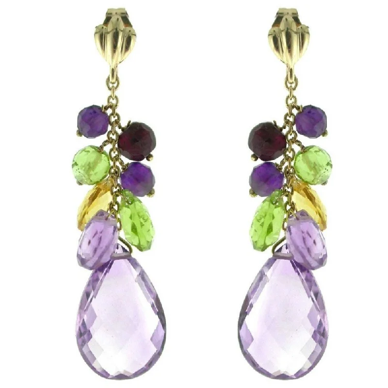 14k Yellow Gold Amethyst Dangle Earrings