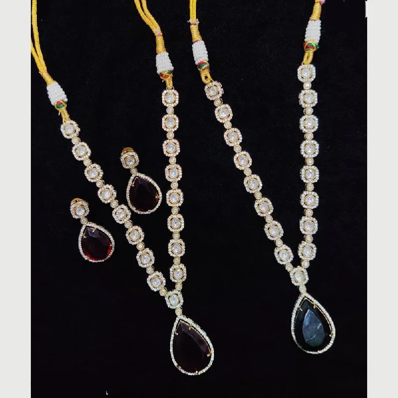 JCM Gold Plated Crystal And Austrian Stone Necklace Set