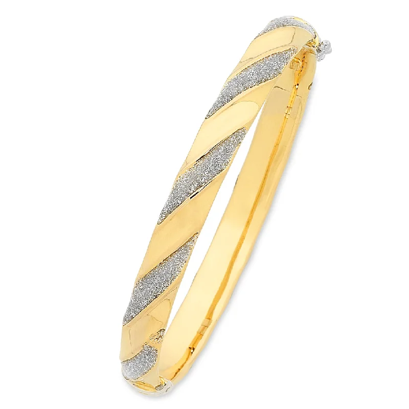 9ct Yellow Gold Silver Infused Stardust Bangle