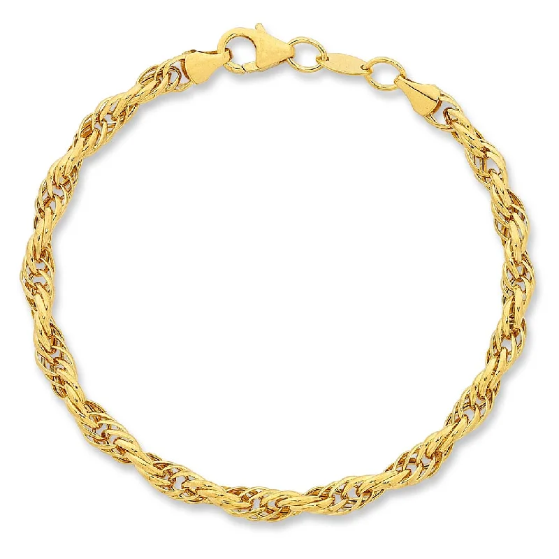 9ct Yellow Gold Silver Infused Belcher Bracelet