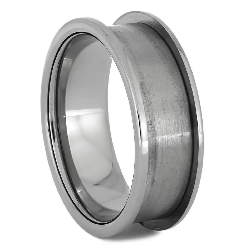 Modular Ring Core C, 8MM Titanium Ring with 1MM Edges