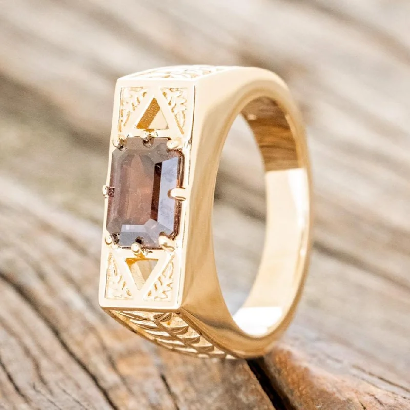 "FLINT" - FLORAL & FERN ACCENTED STYLE ENGAGEMENT RING  - MOUNTING ONLY - SELECT YOUR OWN STONE