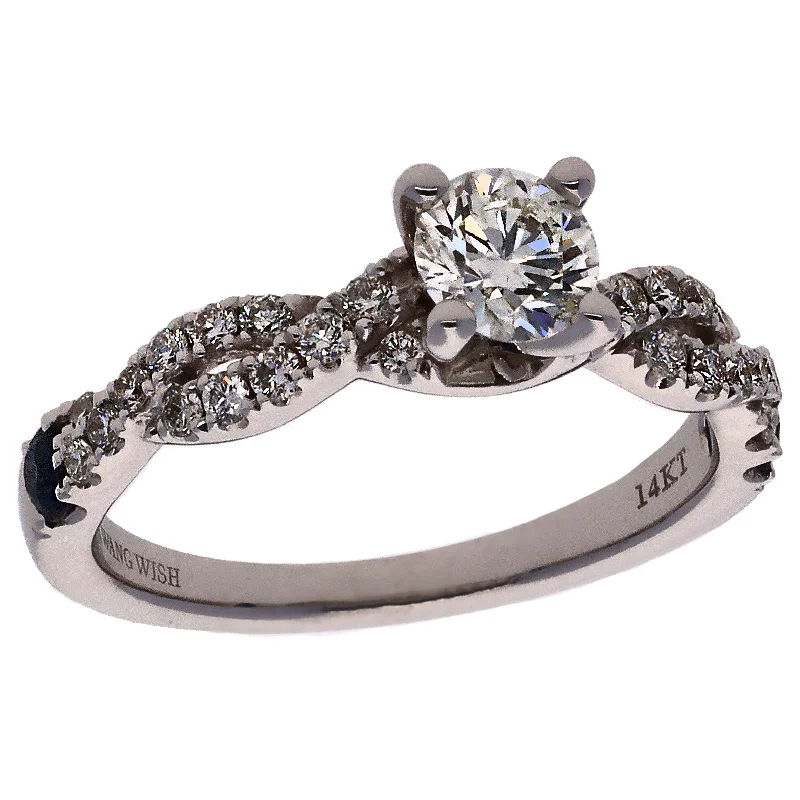 14K White Gold Vera Wang Diamond and Sapphire Engagement Ring