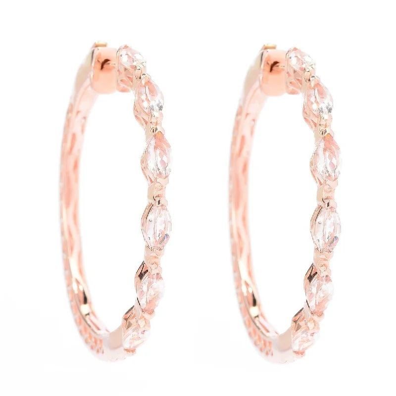 925 Sterling Silver Morganite Earrings