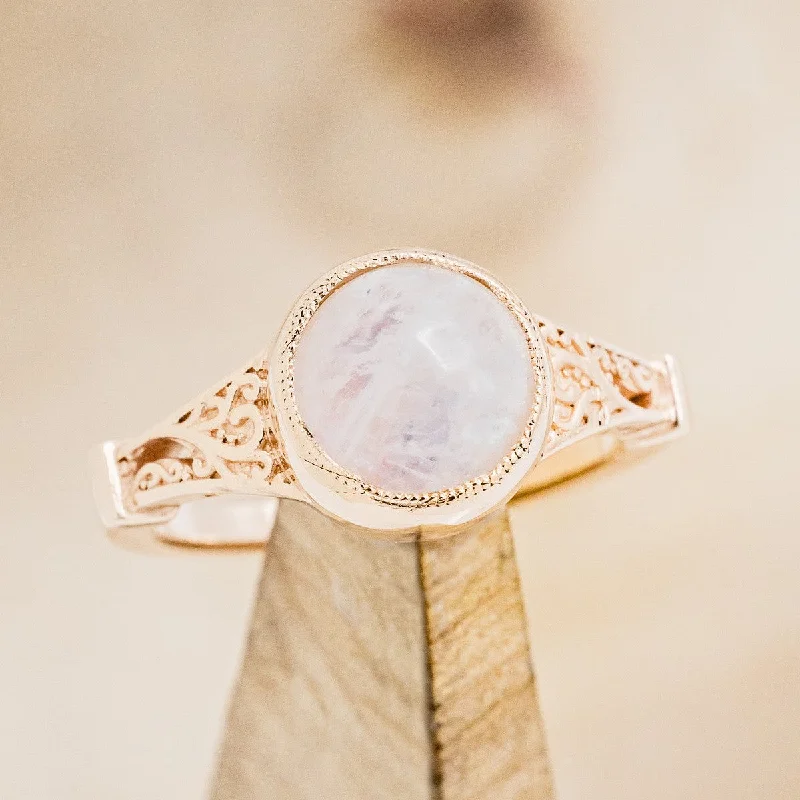 "SELENE" - ROUND CUT MOONSTONE ENGAGEMENT RING