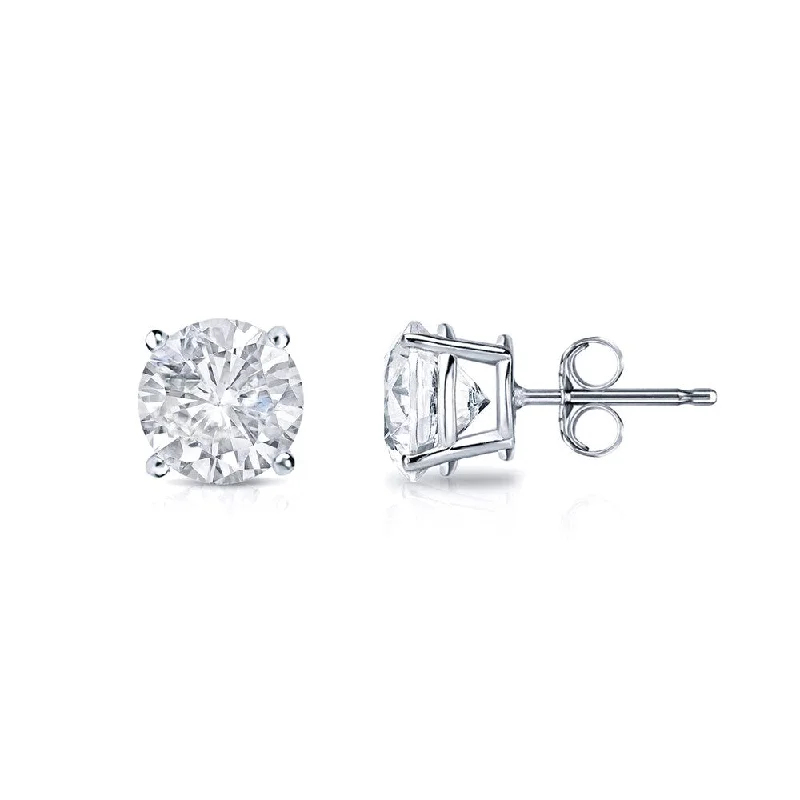 Auriya Round Diamond Stud Earrings 3/4ct TDW Clarity Enhanced 14k Gold