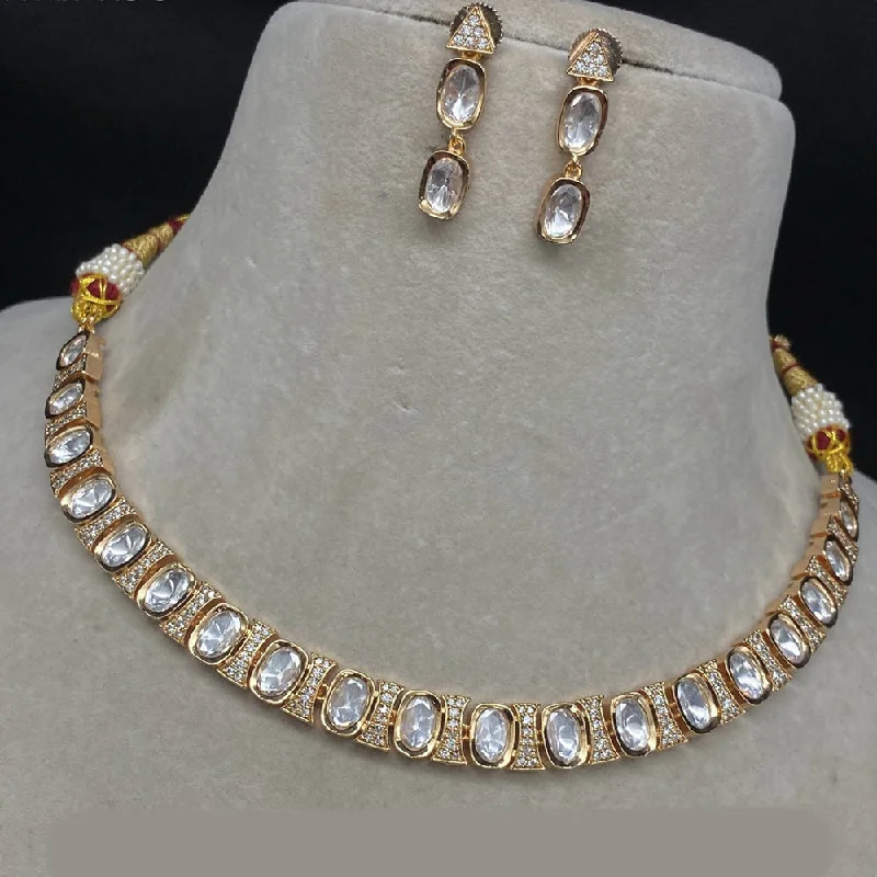 Royal Kundan Jewellery Gold Plated Polki Kundan Necklace Set