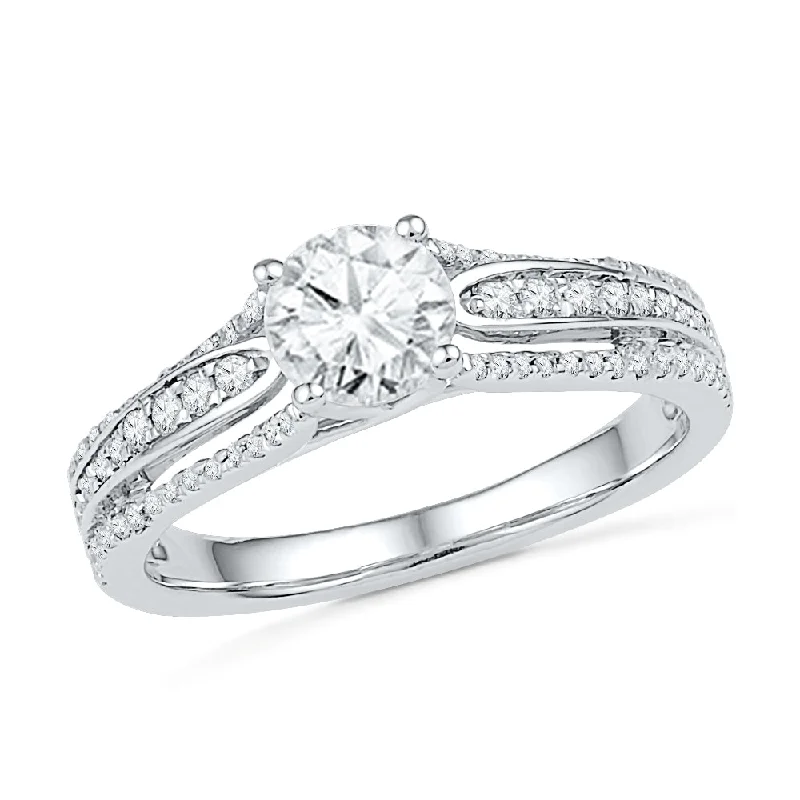 Unique, Round Cut Diamond Engagement Ring