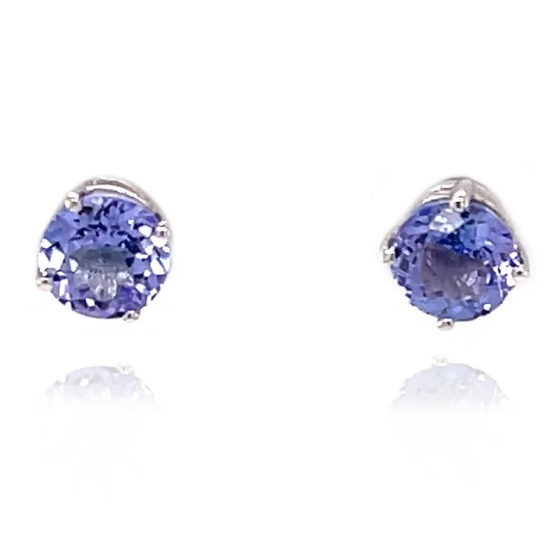 14k White Gold Tanzanite Gemstone Earrings