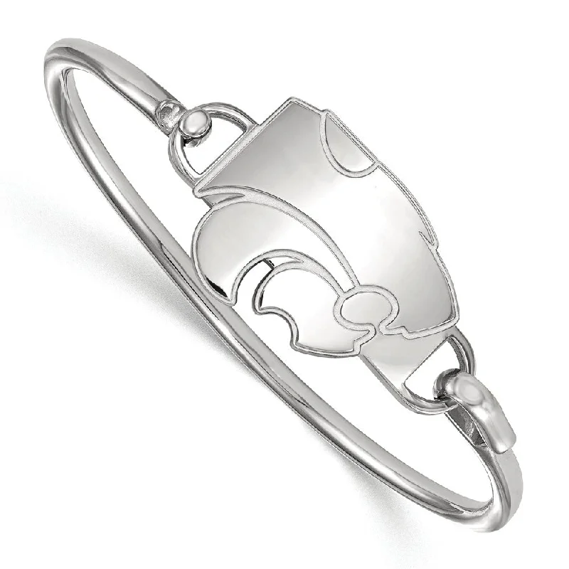 Sterling Silver Kansas State U. Lg Wildcat Bangle, 7 Inch