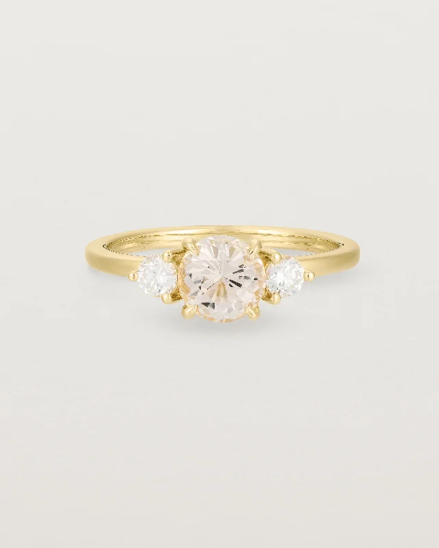 Petite Una Round Trio Ring | Morganite & Diamonds