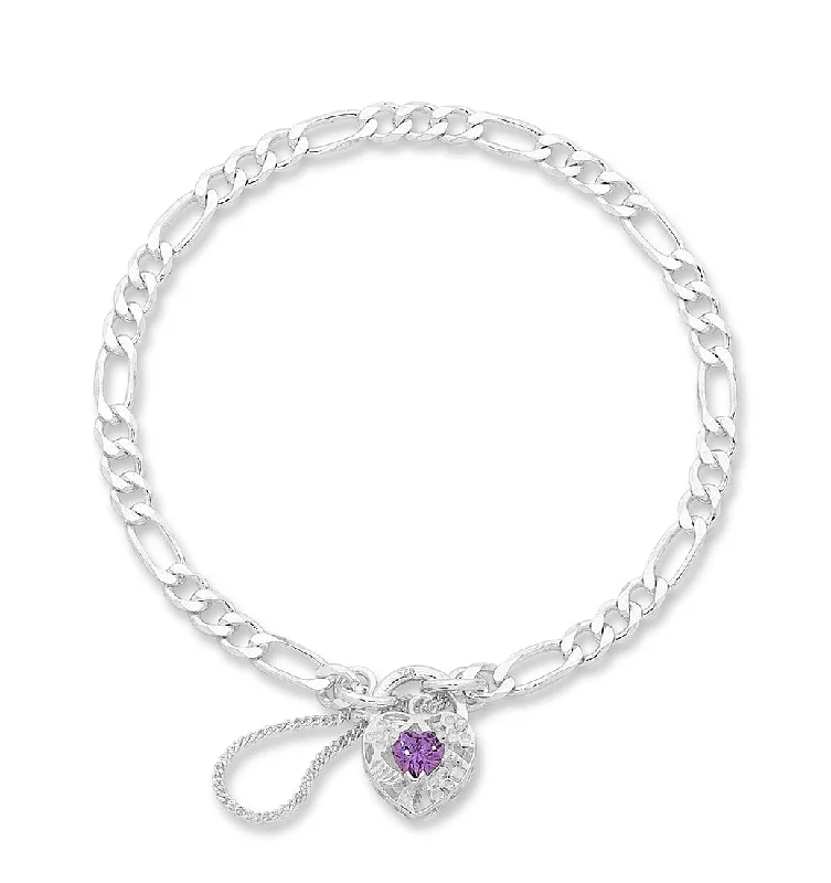 Sterling Silver Padlock Bracelet