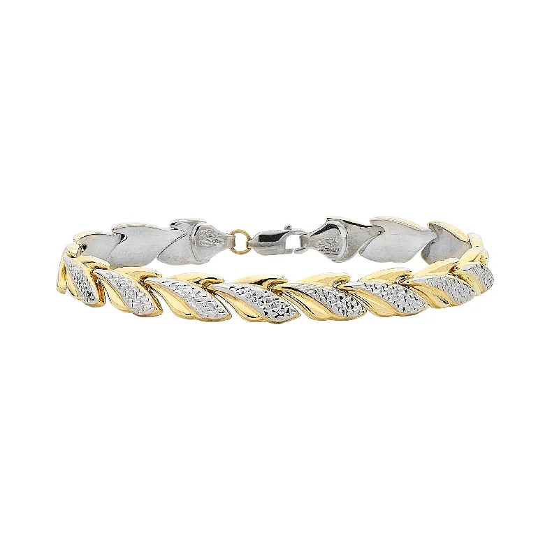 9ct Two Tone Silver Infused Bracelet