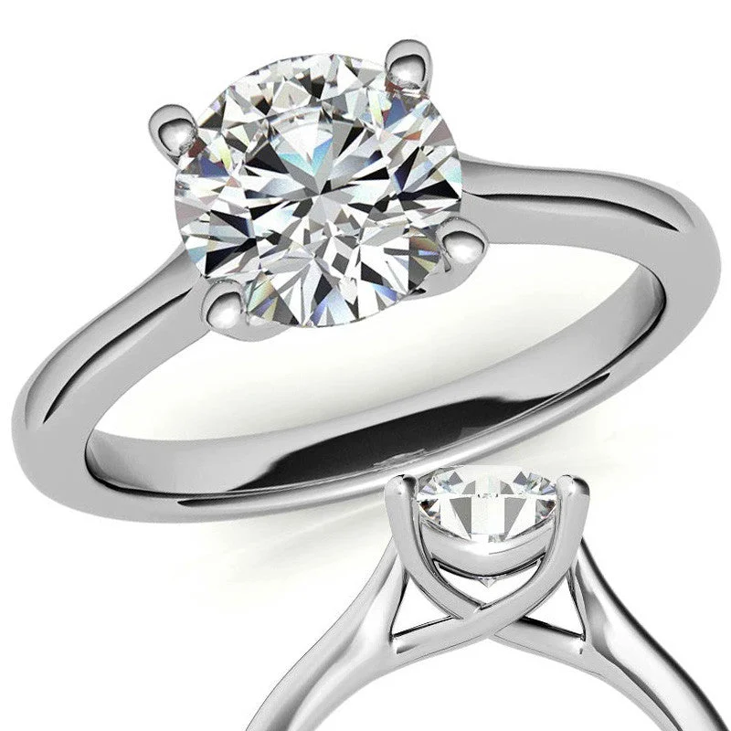 14 Karat White Solitaire Engagement Ring