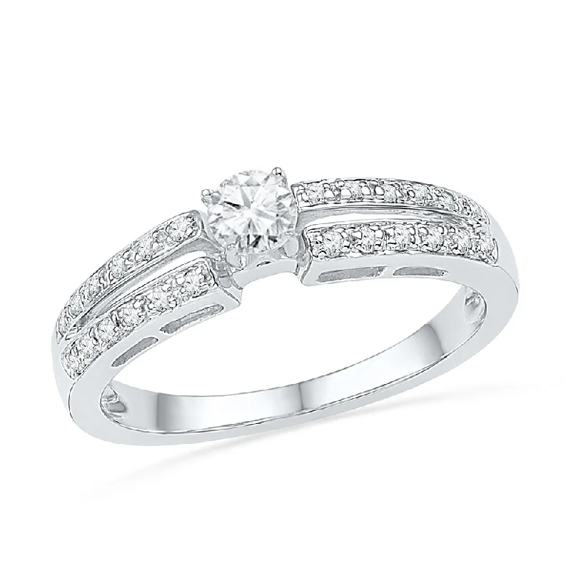 Diamond Engagement Ring With Diamond Accented Split Shank