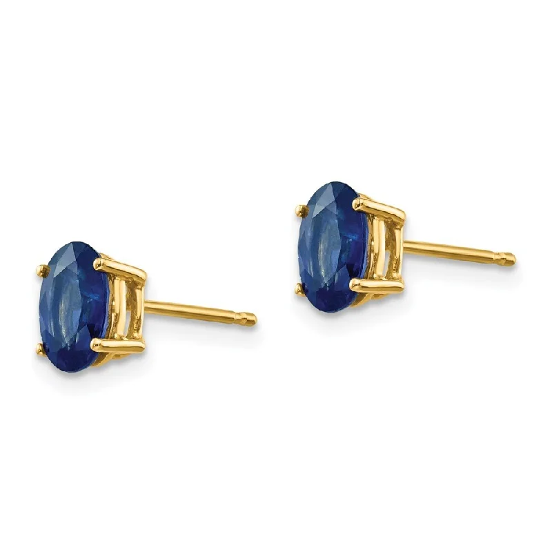 14k Yellow Gold Gemstone Earrings (L-7 mm, W-5 mm)