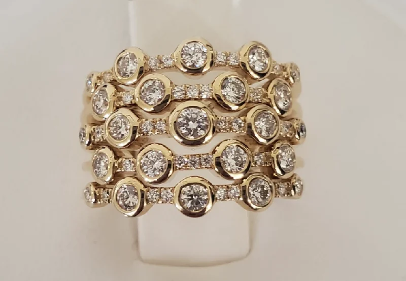 14kt Yellow Gold Bezel Set Diamond Fashion Ring