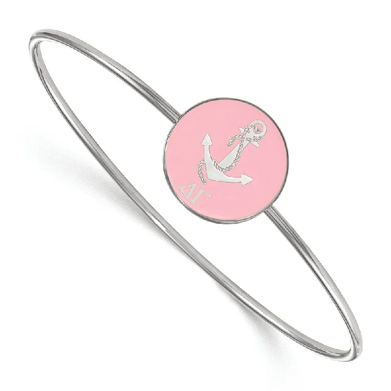 Sterling Silver Delta Gamma Enamel Bangle - 7 in.