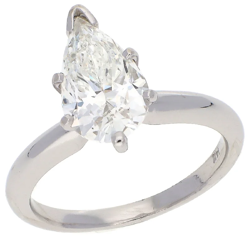 14K White Gold Solitaire Diamond Engagement Ring