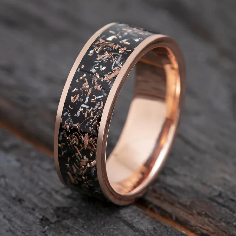 Gold & Black Stardust Men's Wedding Band