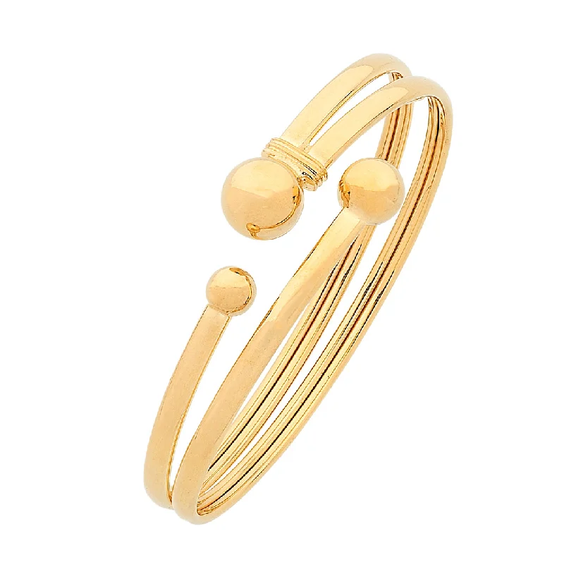 9ct Yellow Gold Silver Infused Double Bangle