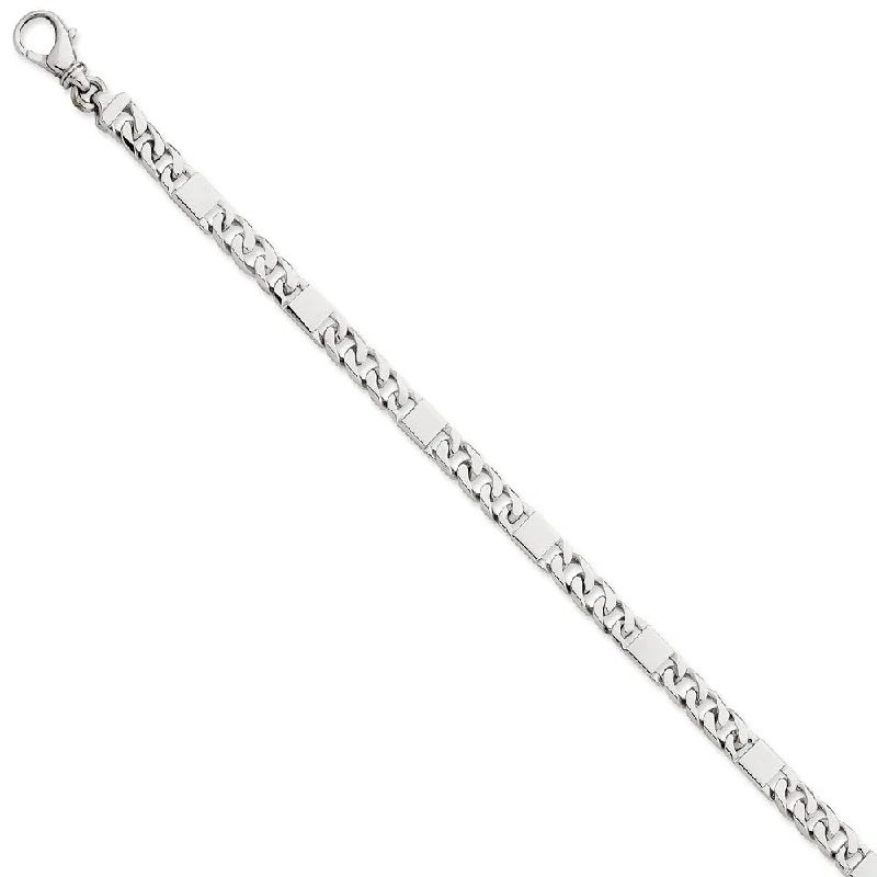 5.5mm 14k White Gold Polished Fancy Link Chain Bracelet