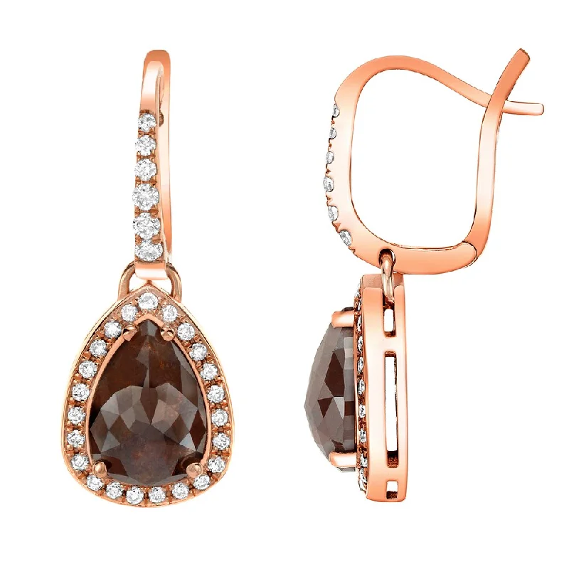 14k Rose Gold 2 4/5ct TDW Brown and White Diamond Earrings (H-I, SI1-SI2)