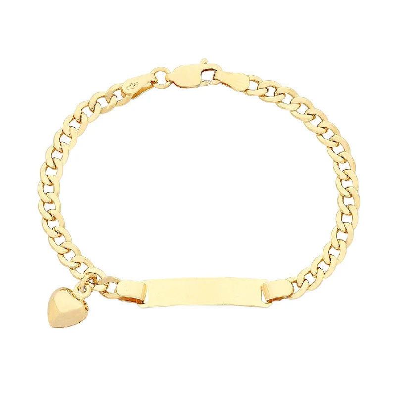 Children's 9ct Yellow Gold Silver Infused Heart Charm Bracelet