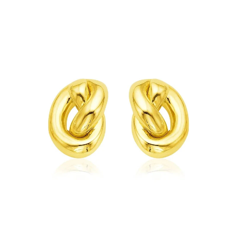 14k Yellow Gold Polished Knot Earrings