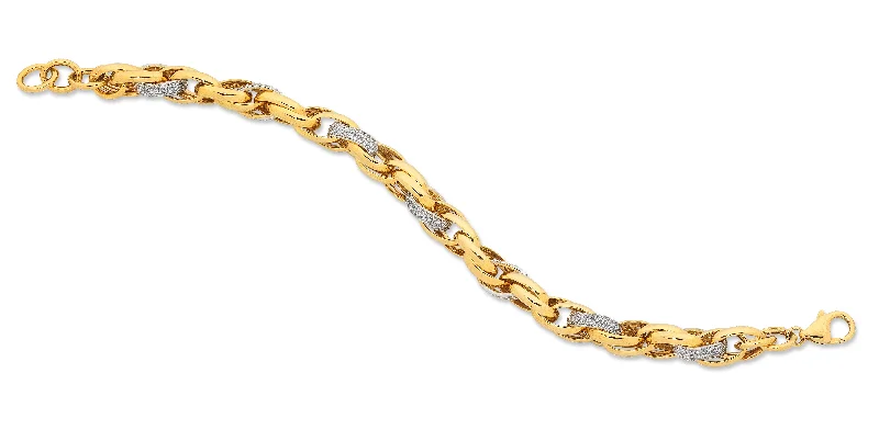 9ct Yellow Gold Silver Infused Bracelet