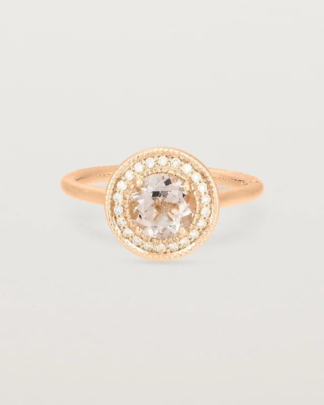 Imogen Halo Ring | Morganite & Diamonds