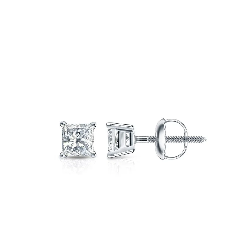 Auriya 1/3ctw Princess-cut Diamond Stud Earrings 14k Gold