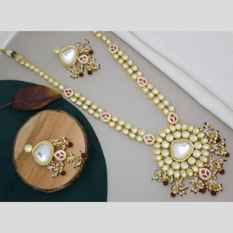 Manisha Jewellery Gold Plated Kundan Stone And Pearls Necklace Set