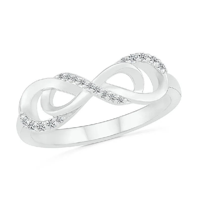 Double Infinity Ring With Diamond Accents