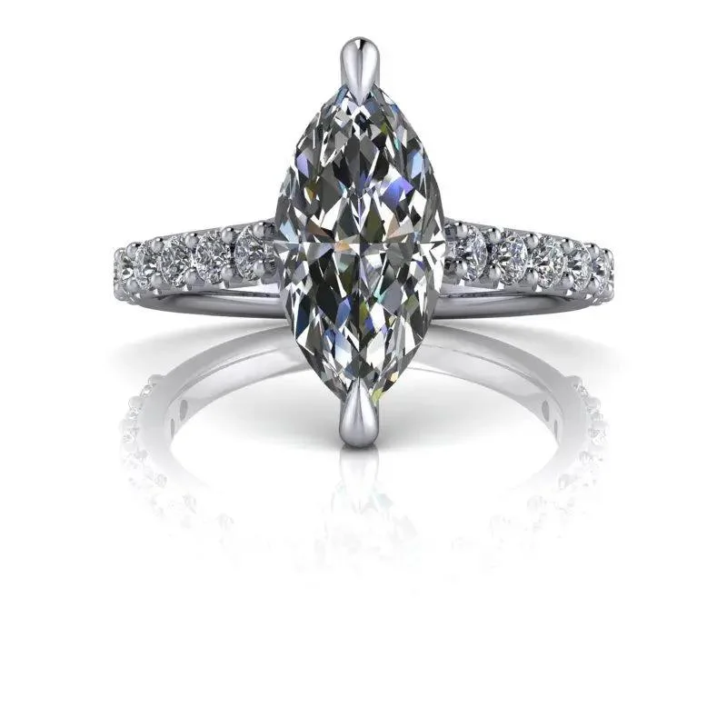 Marquise Cut Moissanite Ring 2.30 ctw