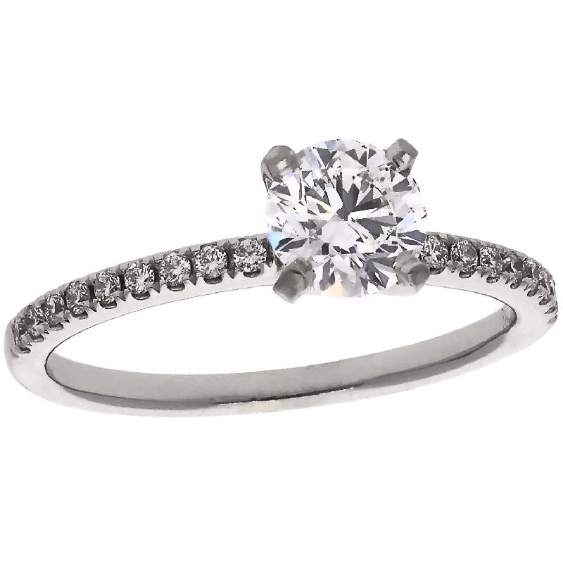 14K White Gold Diamond Engagement Ring