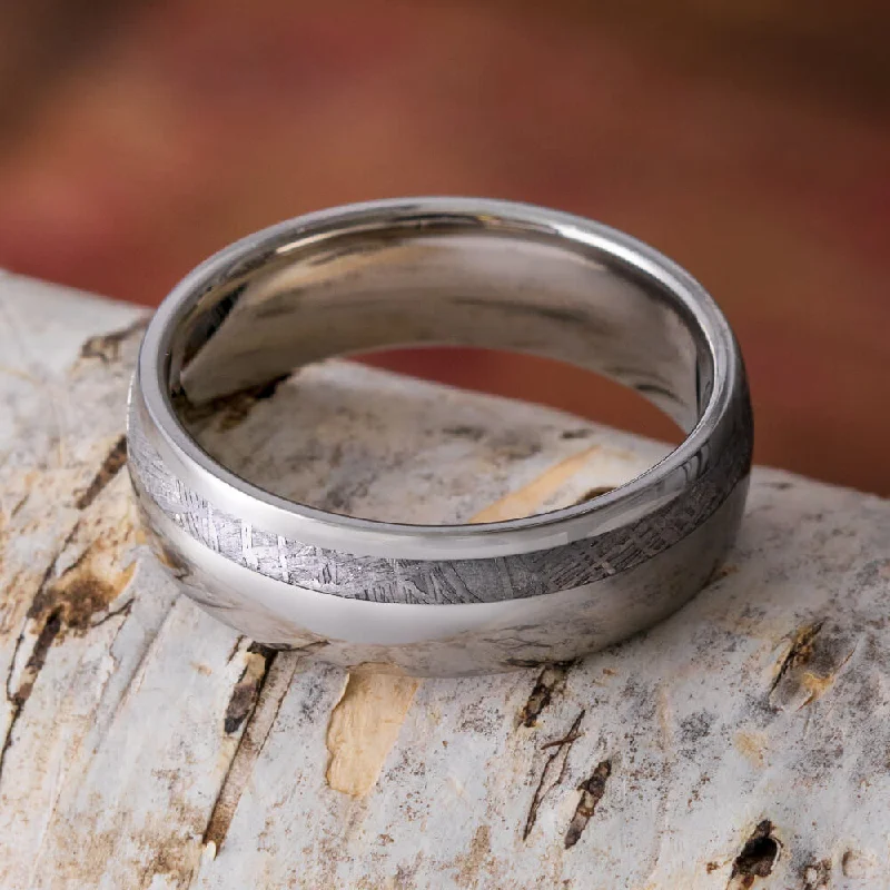 Simple, Gibeon Meteorite Wedding Band, 7mm Ring