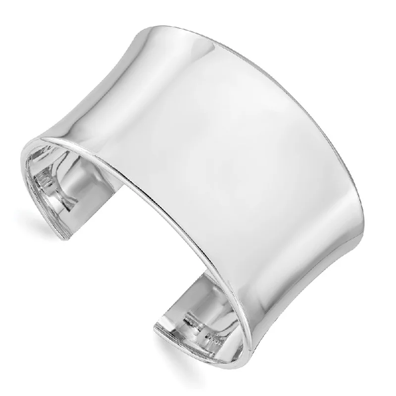 Sterling Silver 40mm Polished Concave Cuff Bracelet