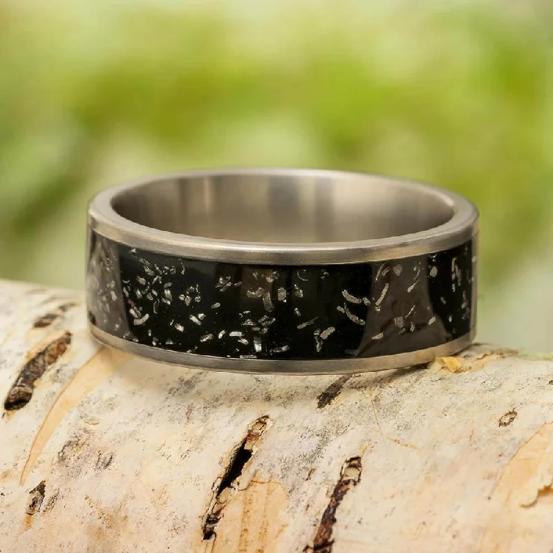 Black Stardust™ Meteorite Wedding Band