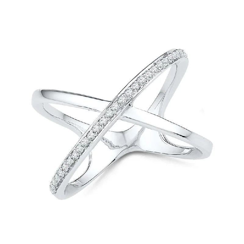 Diamond X Shaped Fashion Ring