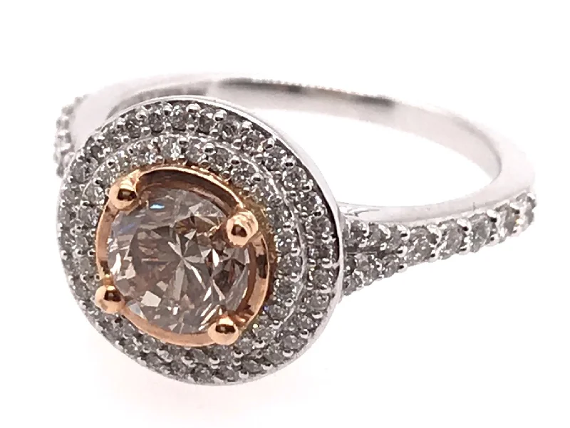 14 Karat White Halo Engagement Ring