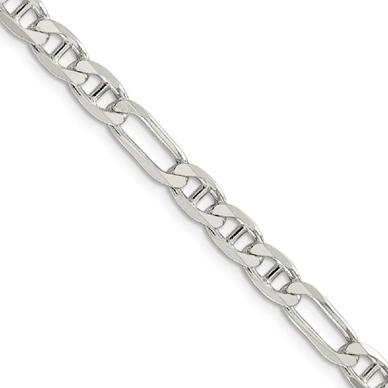 5.5mm Sterling Silver Solid Figaro Anchor Chain Bracelet